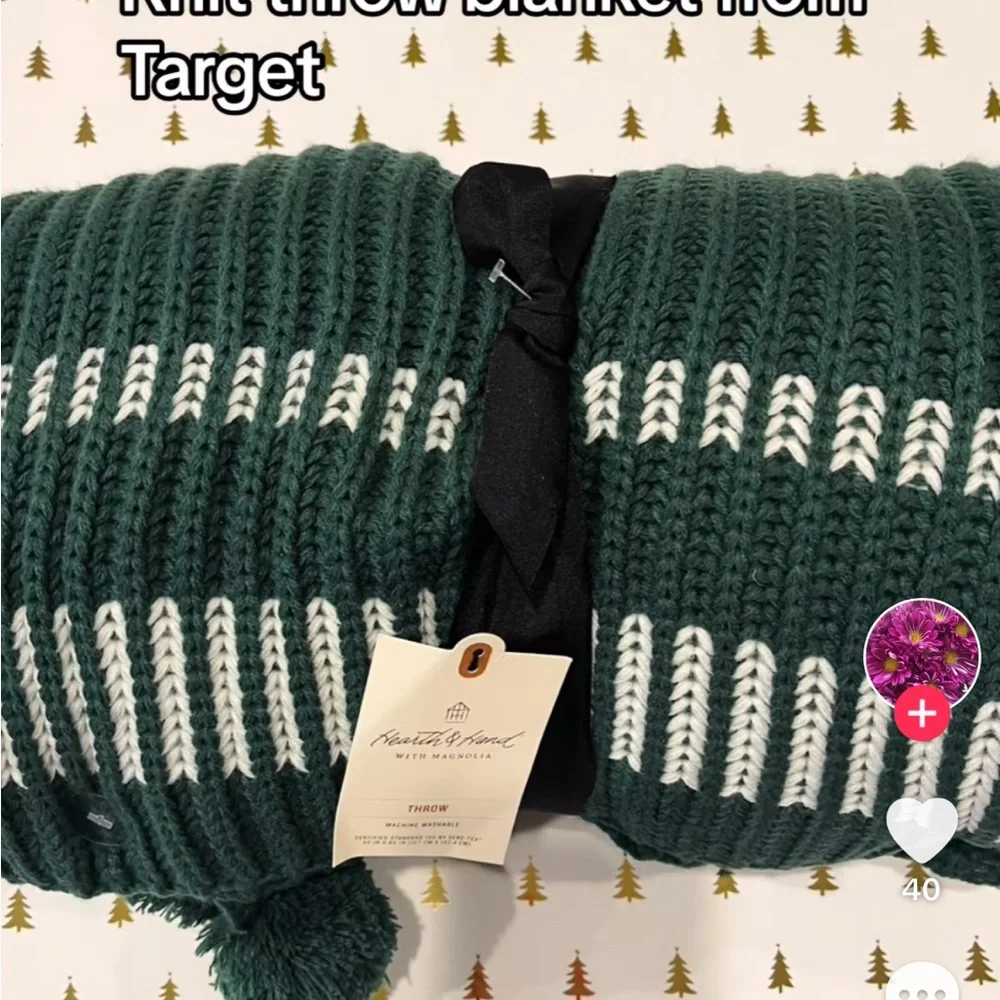 Hearth & Hand with Magnolia for Target Green Chunky Christmas Throw Blanket NEW